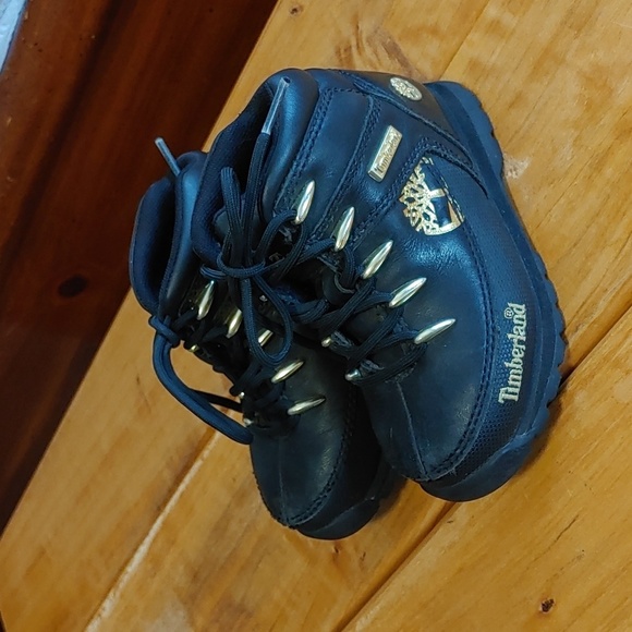 Timberland Other - Toddler Timberland Black & Gold Leather Euro Sprint Jr. Hiking Boots